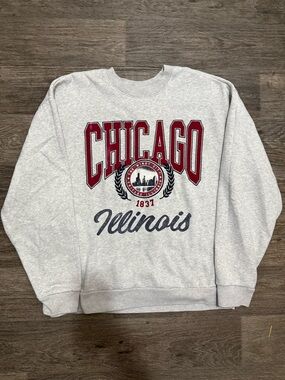 NWOT Chicago Illinois Graphic Crewneck Sweatshirt - Gray